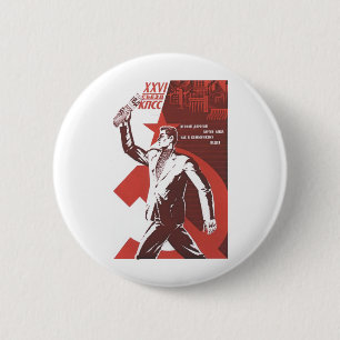 USSR CCCP Cold War Soviet Union Propaganda Posters 6 Cm Round Badge
