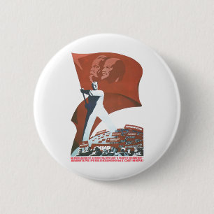USSR CCCP Cold War Soviet Union Propaganda Posters 6 Cm Round Badge