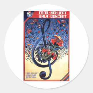 USSR CCCP Cold War Soviet Union Propaganda Posters Classic Round Sticker