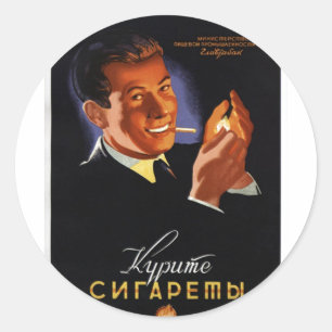 USSR CCCP Cold War Soviet Union Propaganda Posters Classic Round Sticker