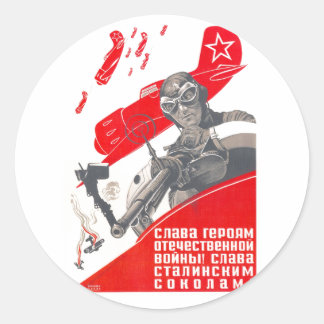 USSR CCCP Cold War Soviet Union Propaganda Posters Classic Round Sticker