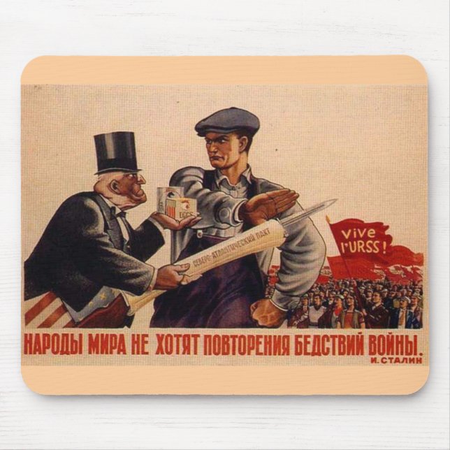 USSR CCCP Cold War Soviet Union Propaganda Posters Mouse Mat (Front)