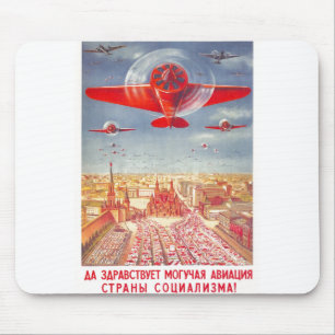 USSR CCCP Cold War Soviet Union Propaganda Posters Mouse Mat