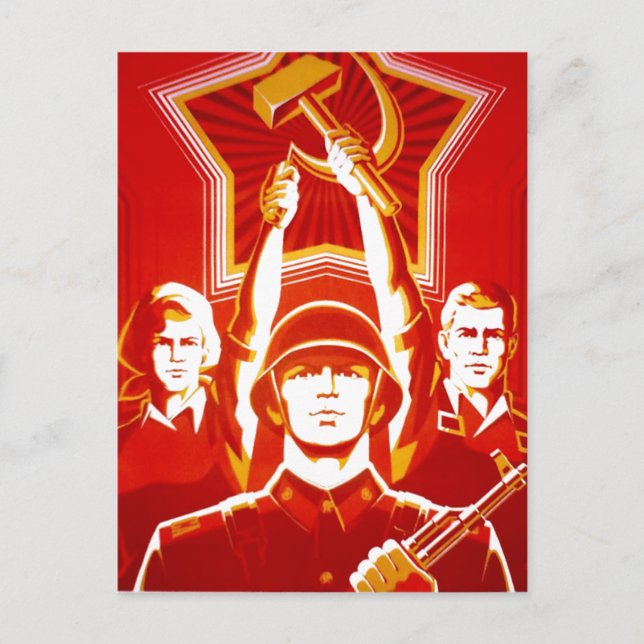 USSR CCCP Cold War Soviet Union Propaganda Posters Postcard (Front)
