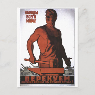 USSR CCCP Cold War Soviet Union Propaganda Posters Postcard