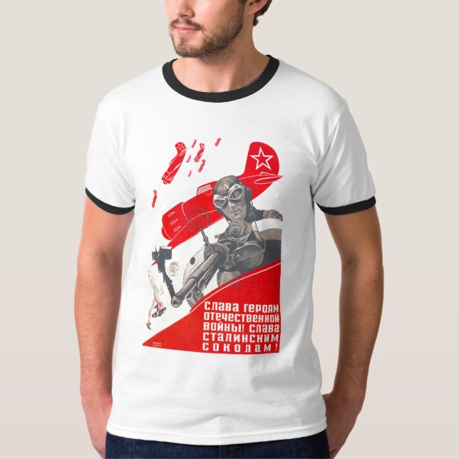 USSR CCCP Cold War Soviet Union Propaganda Posters T-Shirt (Front)