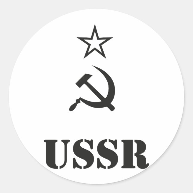 USSR  / CCCP / URSS CLASSIC ROUND STICKER (Front)