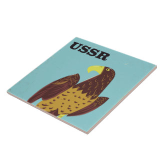 USSR Eagle vintage travel poster Tile