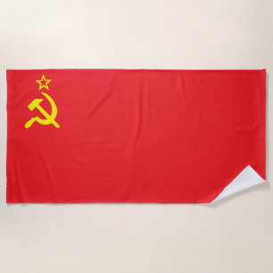 USSR flag Beach Towel