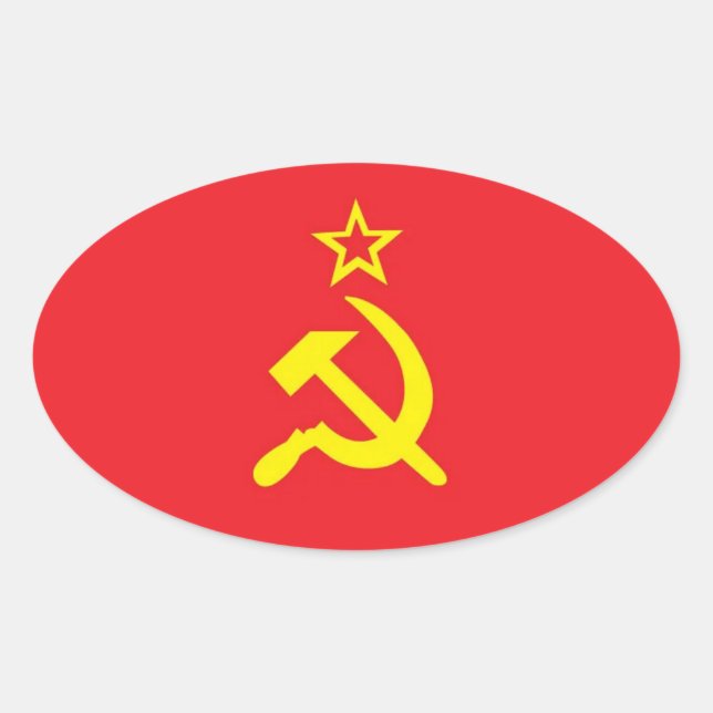 USSR flag Oval Sticker (Front)
