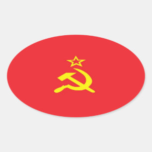 USSR flag Oval Sticker