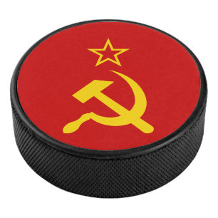 USSR Flag - Soviet Union Flag Hockey Puck