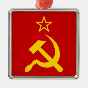 USSR Flag - Soviet Union Flag Metal Tree Decoration