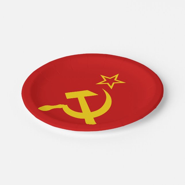 USSR Flag - Soviet Union Flag Paper Plate (Angled)