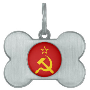 USSR Flag - Soviet Union Flag Pet ID Tag