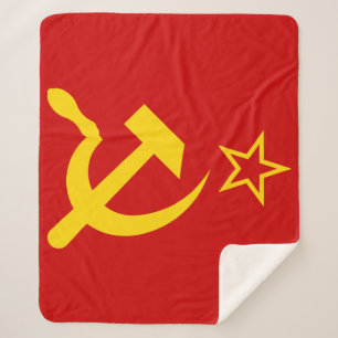 USSR Flag - Soviet Union Flag Sherpa Blanket