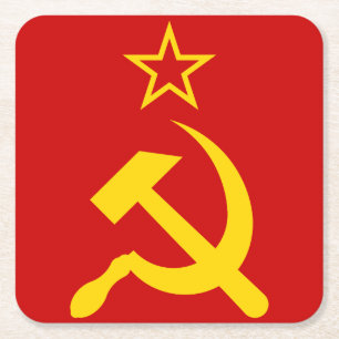 USSR Flag - Soviet Union Flag Square Paper Coaster