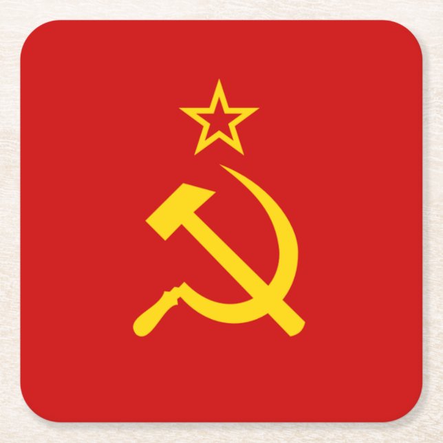 USSR flag Square Paper Coaster (Front)