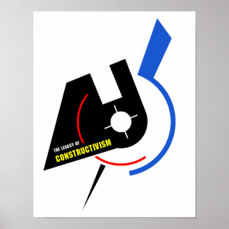 USSR hammer and sickle, constructivism art style Poster