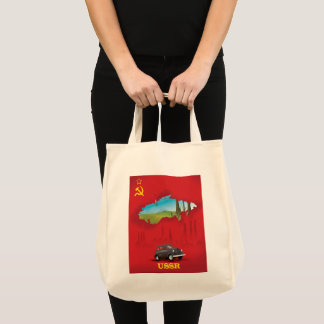 USSR Illustrated map poster Tote Bag
