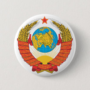 USSR national emblem 6 Cm Round Badge