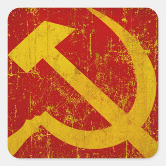 USSR Russia Hammer & Sickle Grunge Stickers