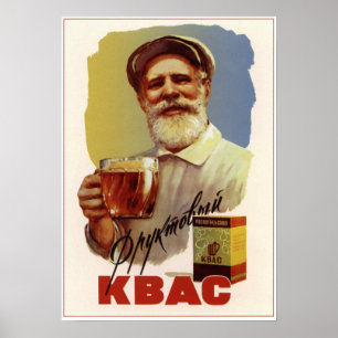 USSR Soviet Fruit Kvass Advertising 1959 Poster