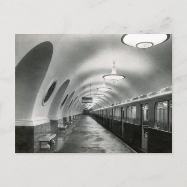 USSR Soviet Moscow Metro (Metropoliten), 1939 Postcard (Front)