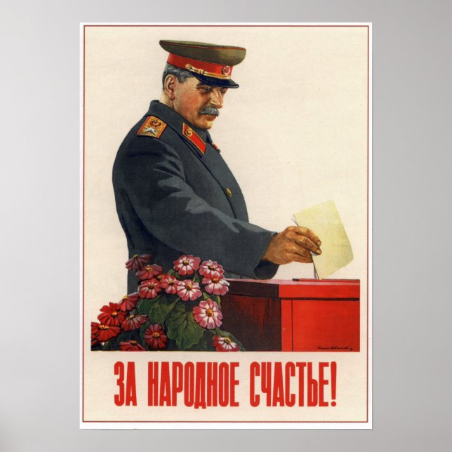 USSR Soviet Propaganda Stalin 1950 Poster (Front)