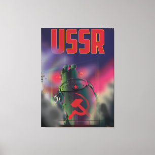 USSR soviet russia cartoon travel poster art. Canvas Print