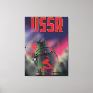 USSR soviet russia cartoon travel poster art. Canvas Print