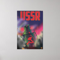USSR soviet russia cartoon travel poster art.
