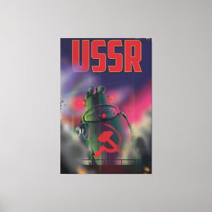 USSR soviet russia cartoon travel poster art. Canvas Print
