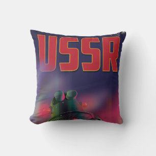 USSR soviet russia cartoon travel poster art. Cushion