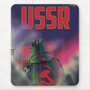 USSR soviet russia cartoon travel poster art. Mouse Mat