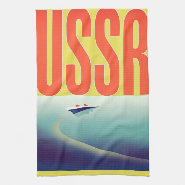 USSR Soviet Travel poster Tea Towel (Vertical)