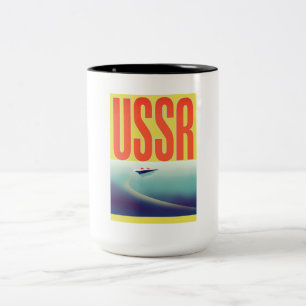 USSR Soviet Travel poster Two-Tone Coffee Mug