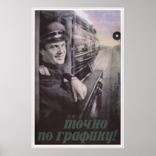 USSR Soviet Union 1953 Railway Poster