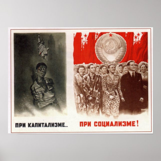USSR Soviet Union Anti-capitalism 1948 Poster (Front)