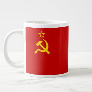 USSR Soviet Union Communist Sickle and Hammer Large Coffee Mug