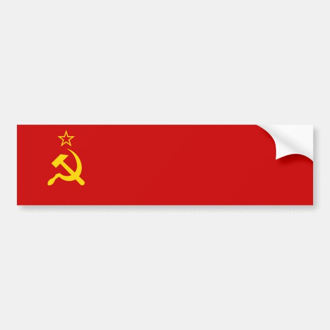 USSR Soviet Union Flag Communist Sickle and Hammer Bumper Sticker (Front)