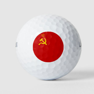 USSR Soviet Union Flag Communist Sickle and Hammer Golf Balls