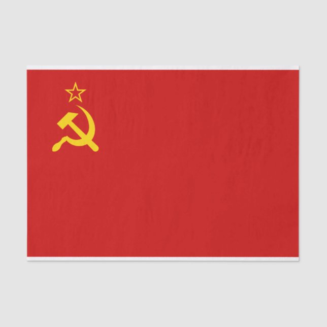 USSR Soviet Union Flag Communist Sickle and Hammer Tissue Paper (Front)