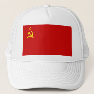 USSR Soviet Union Flag Communist Sickle and Hammer Trucker Hat