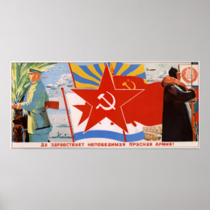 USSR Soviet Union Red Army 1937 Poster