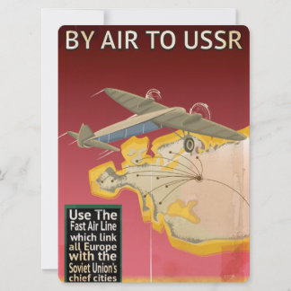USSR Soviet Vintage Travel Poster Invitation