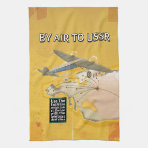 USSR Soviet Vintage Travel Poster. Tea Towel