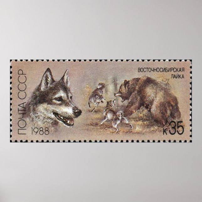USSR ~ Stamp Poster Hunting Dog 05 (Front)