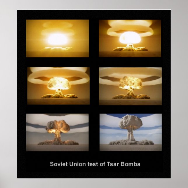 USSR Tsar Bomba nuclear test poster (Front)