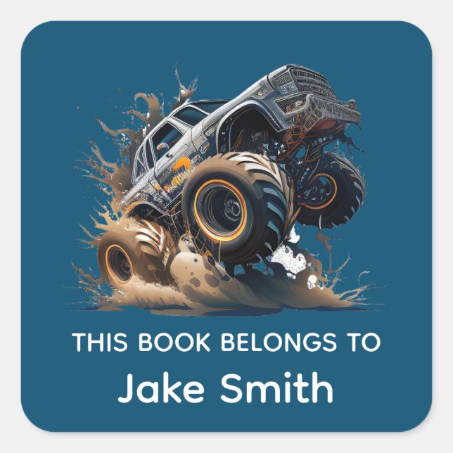 ustom Monster Truck Sticker for Kids Personalised  (Front)